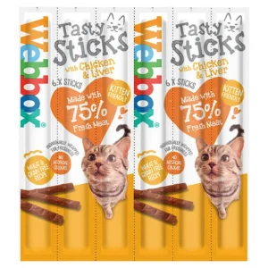Webbox Tasty Sticks with Chicken & Liver 6 Semi-Moist Tasty Treats, 30g (Pack of 6)